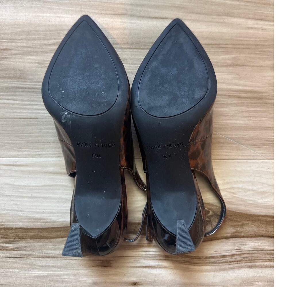 Marc Fisher Leopard Print Pointed Toe Slingback Heels Women's Size 6.5M - Picture 13 of 14